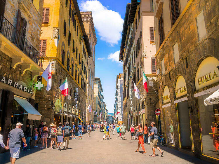 Famous shopping street in Florence