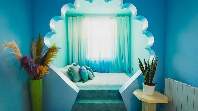 A blue bedroom 