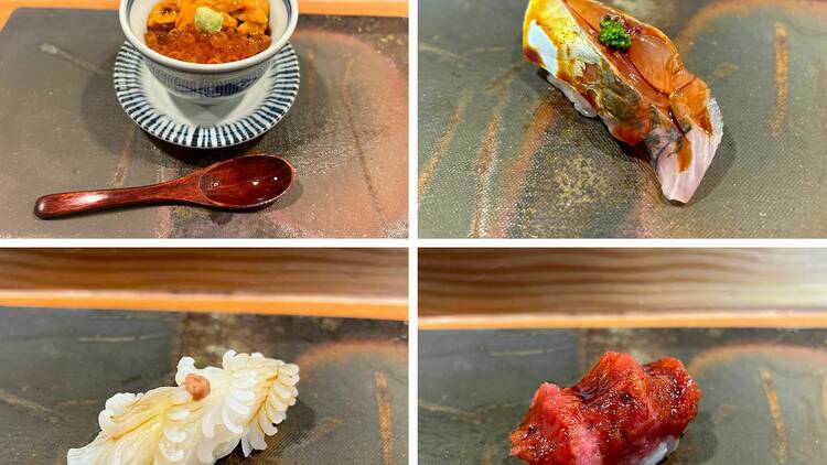 Sushi Takeda assorted omakase courses 