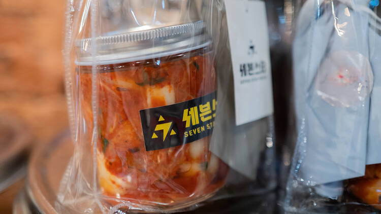Gift bag of kimchi.