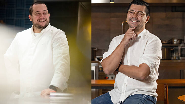 Monos' chef Ricardo Chaneton and Oteque's chef Alberto Landgraf 