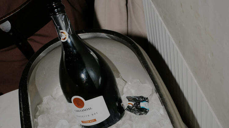 Bottle of prosecco.
