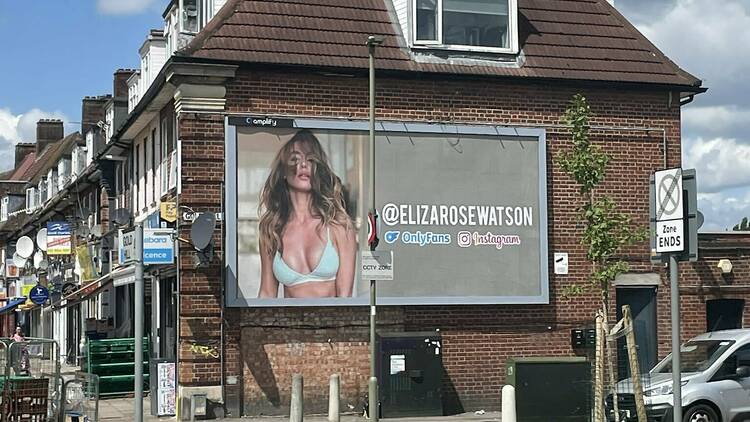 Eliza Rose Watson Onlyfans billboard in London