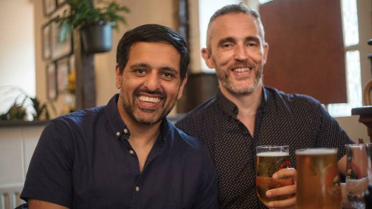 two men drinking at the star of greenwich pub