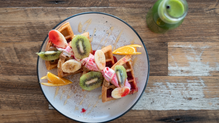 Cat and Cow Coffee waffles