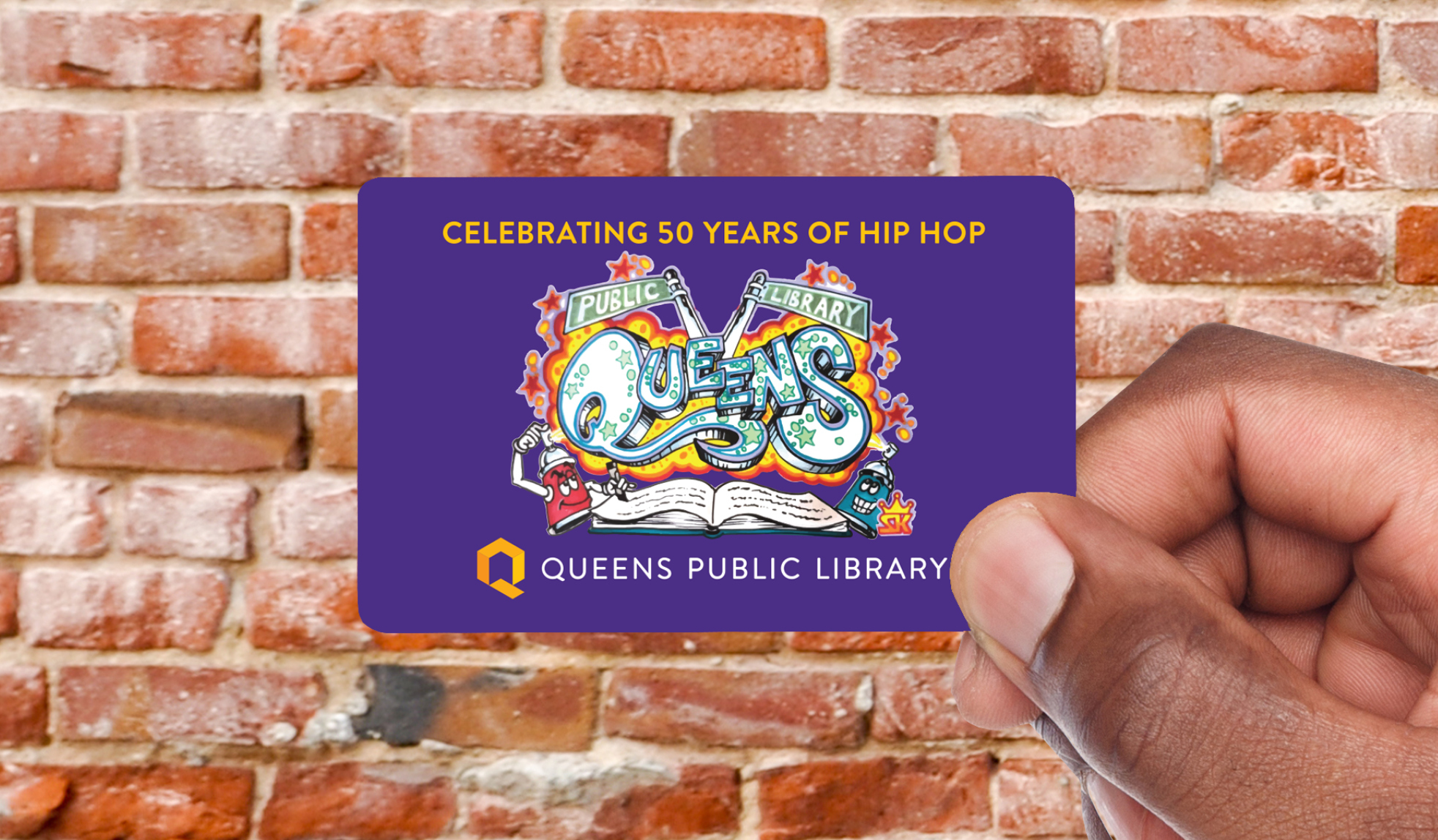 50 years of hip-hop Queens library card