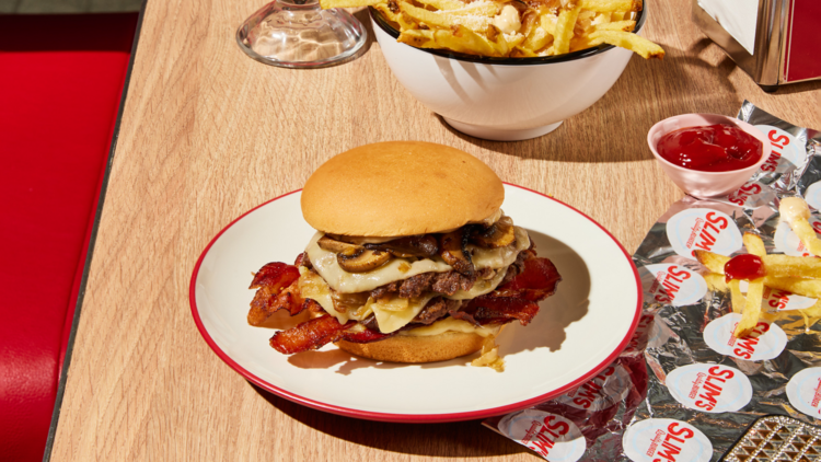 Slim's Quality Burgers truffle bacon double burger