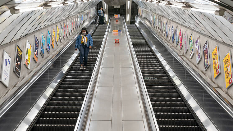 Escalator on London Underground tube network