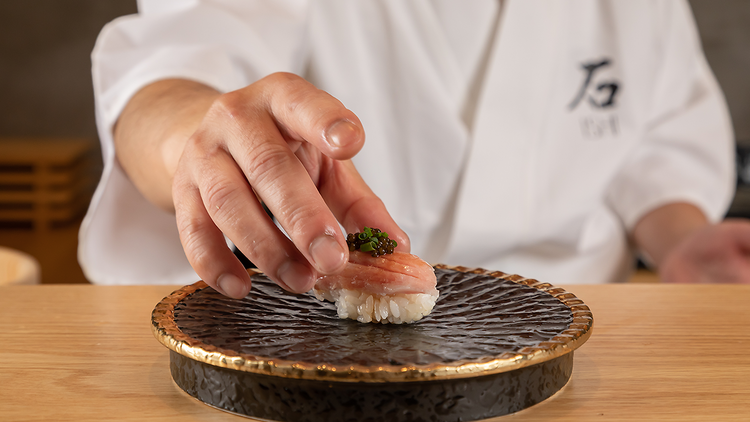 Plating sashimi  (Ishi Park Slope)