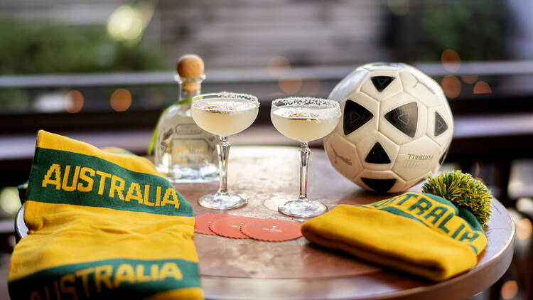 Two Margaritas and a soccer ball