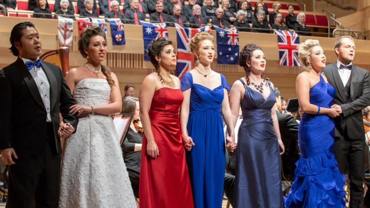 Last Night of the Proms singers on stage