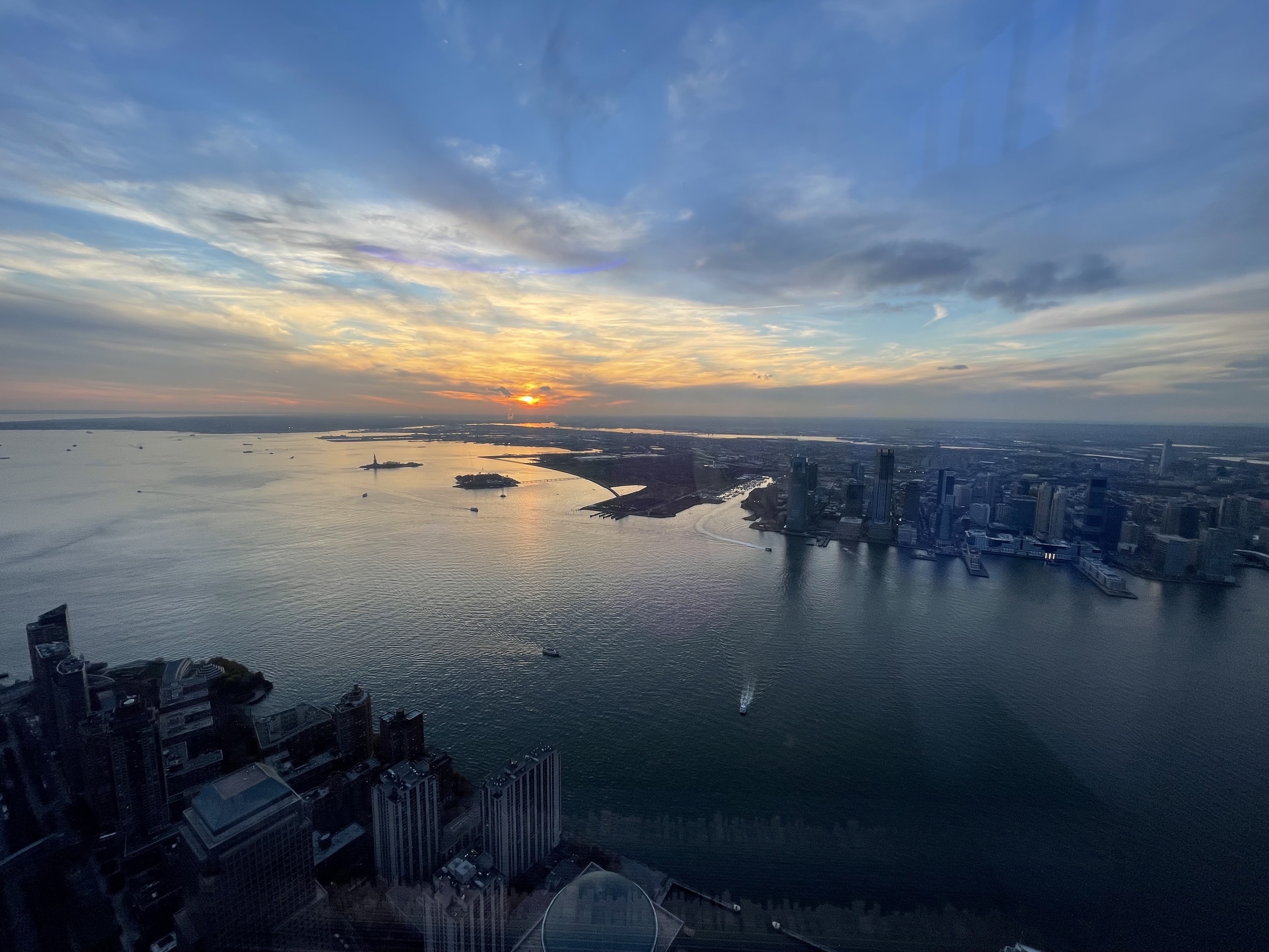 A sunset view from One World Observatory.