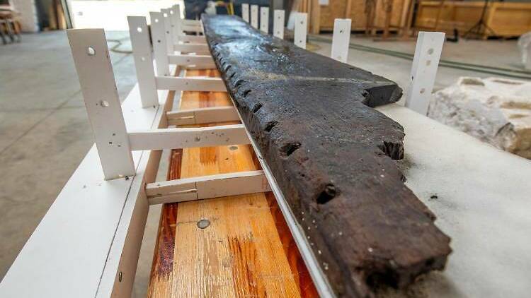 Ancient hand-sewn boat, Istria