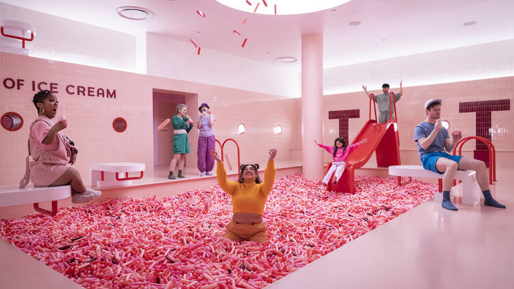 Pink sprinkle pool at the Museum of Ice Cream.