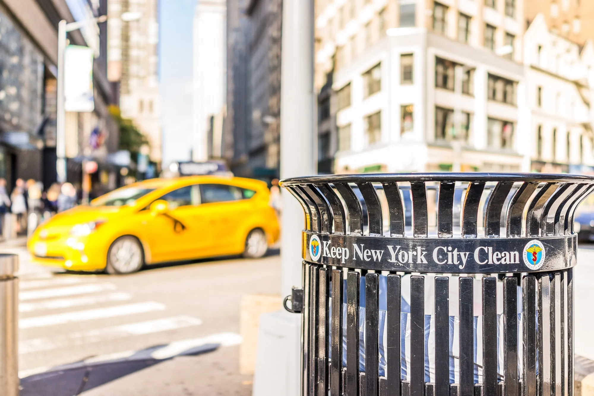 A garbage can in midtown Manhattan