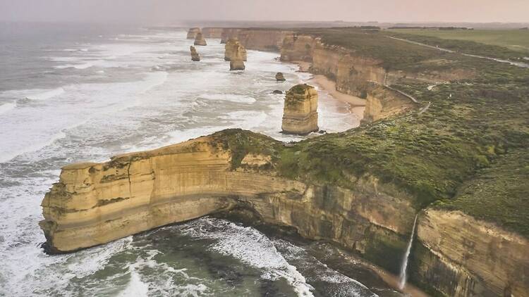 An aerial view of the 12 Apostles