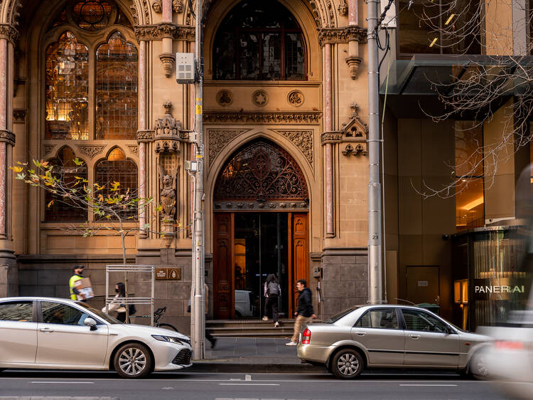 Eat a fancy meal in the old Melbourne Stock Exchange