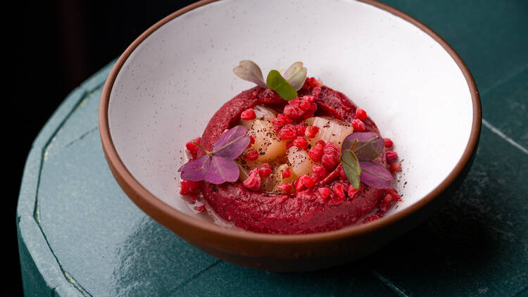 Raspberry sumac sorbet at Bar Chelou