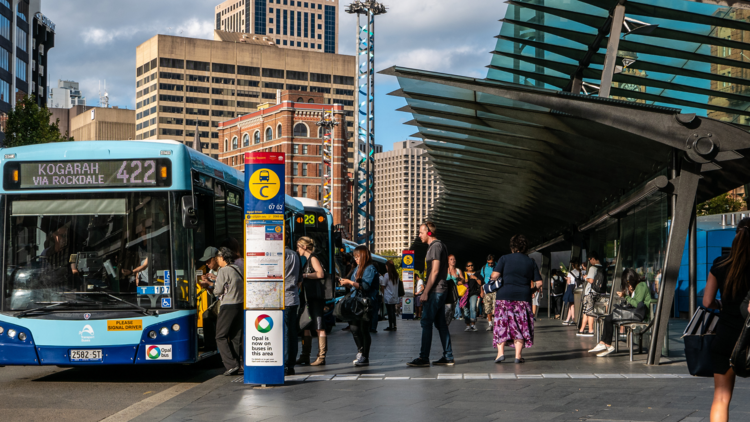  Railway Square bus interchange is a busy bus interchange