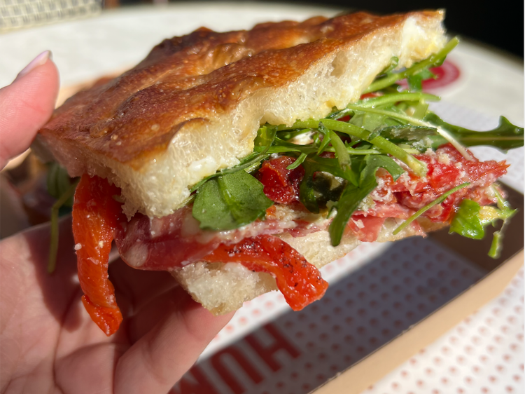 The salami focaccia at Humble Bakery