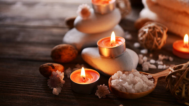 Spa candles and treatments