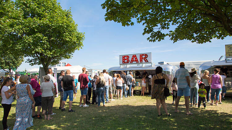 Queue at bar in Swansea