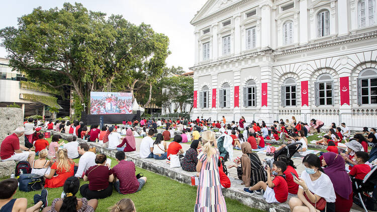 Live outdoor screening of the National Day Parade 