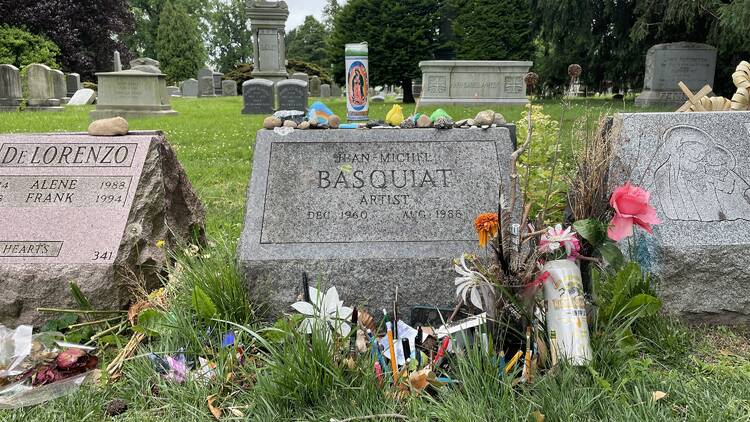 Basquiat's grave at The Green-Wood Cemetery in Brooklyn.