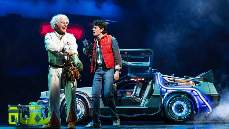 Roger Bart and Casey Likes in Back to the Future: The Musical