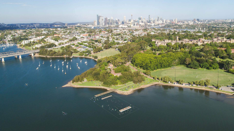 Callan Park Tidal Pool site as seen from above