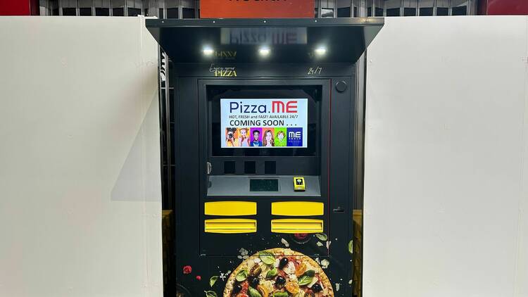Gourmet pizza vending machine.