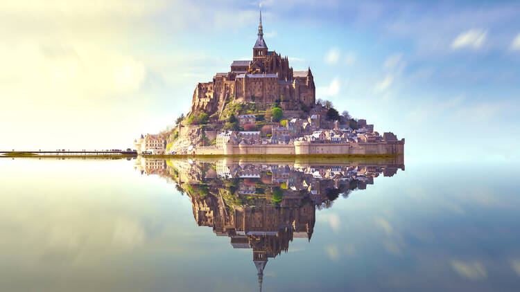 Reflection of the Mont Saint Michel Bretagne France