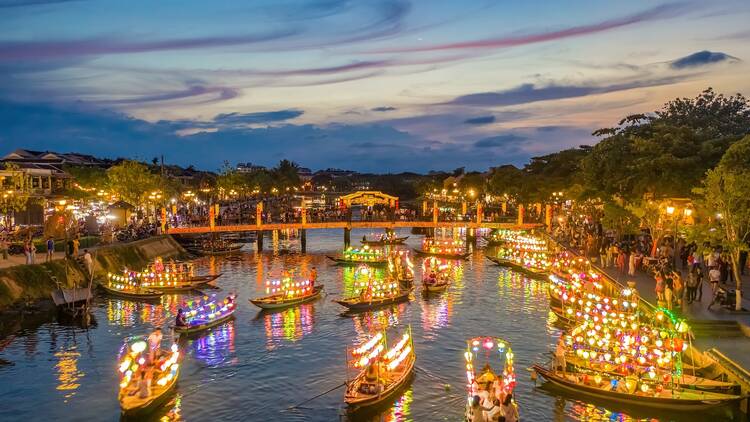 View of Hoi An ancient town, UNESCO world heritage, at Quang Nam province. Vietnam