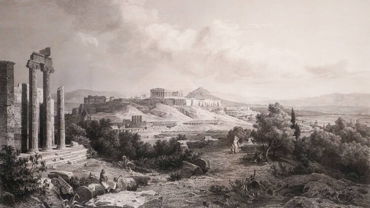 Engraving of Athens by Karl Ludwig Lincke