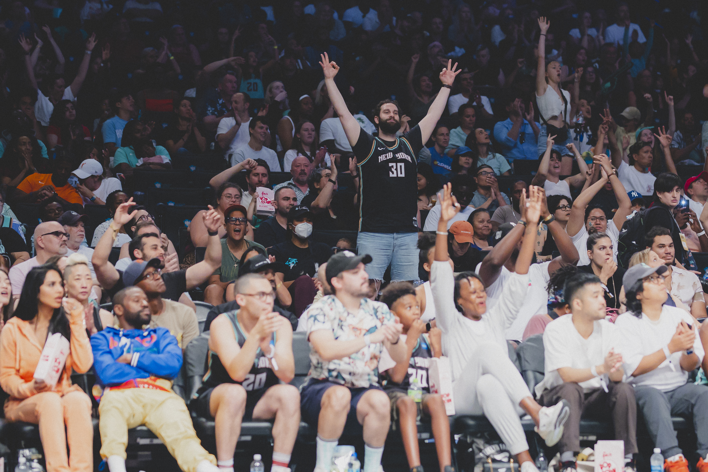 A fan in the stands at New York Liberty vs Seattle Storm