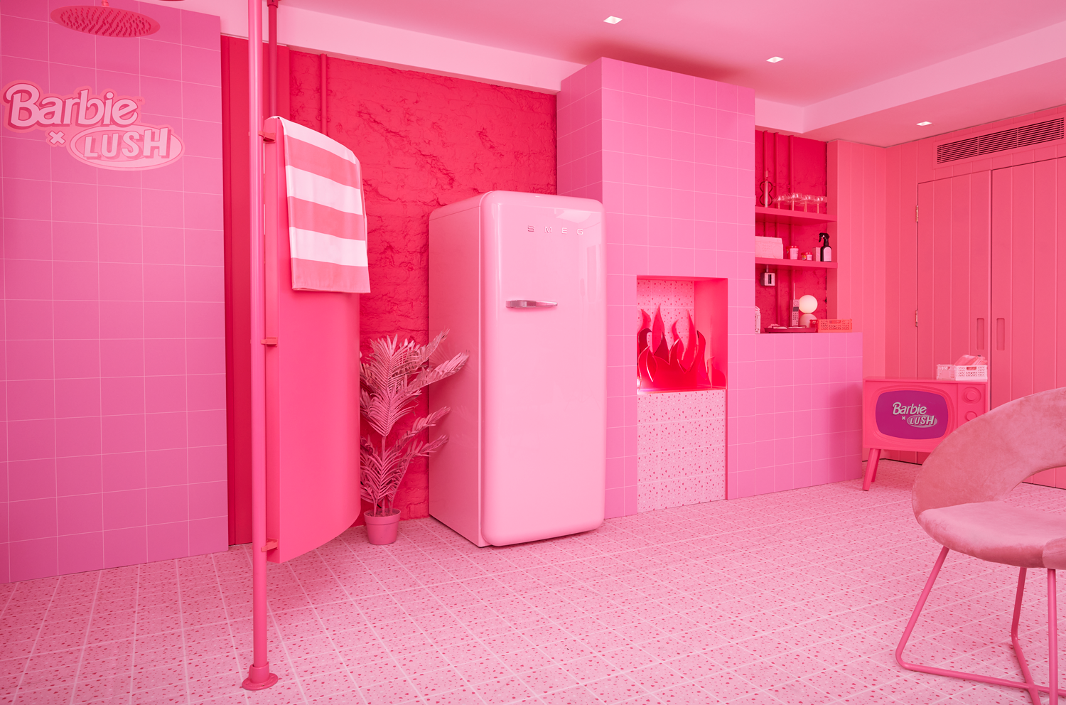 There’s a really, really pink Lush and Barbie collab in Soho