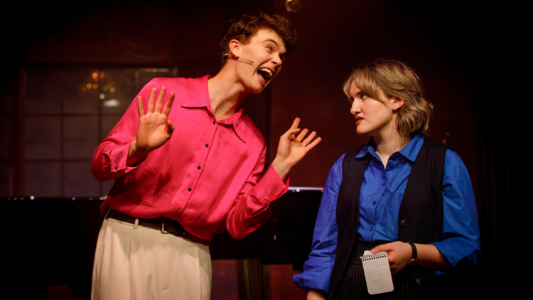 Gabbi Bolt and Maverick Newman in Murder for Two at Hayes Theatre Co