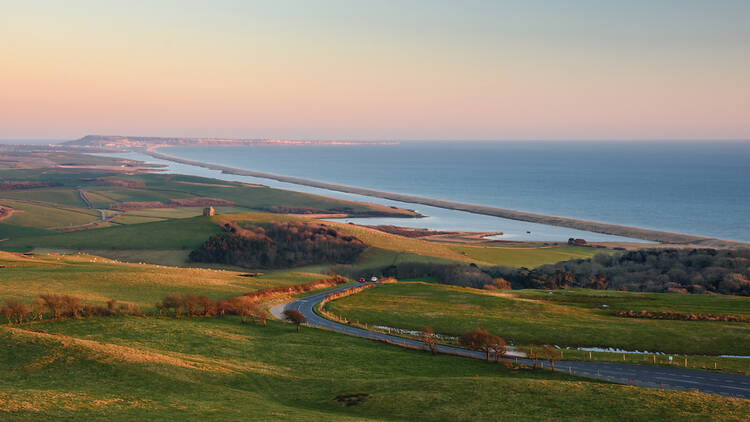 Road on the Jurassic Coast, England