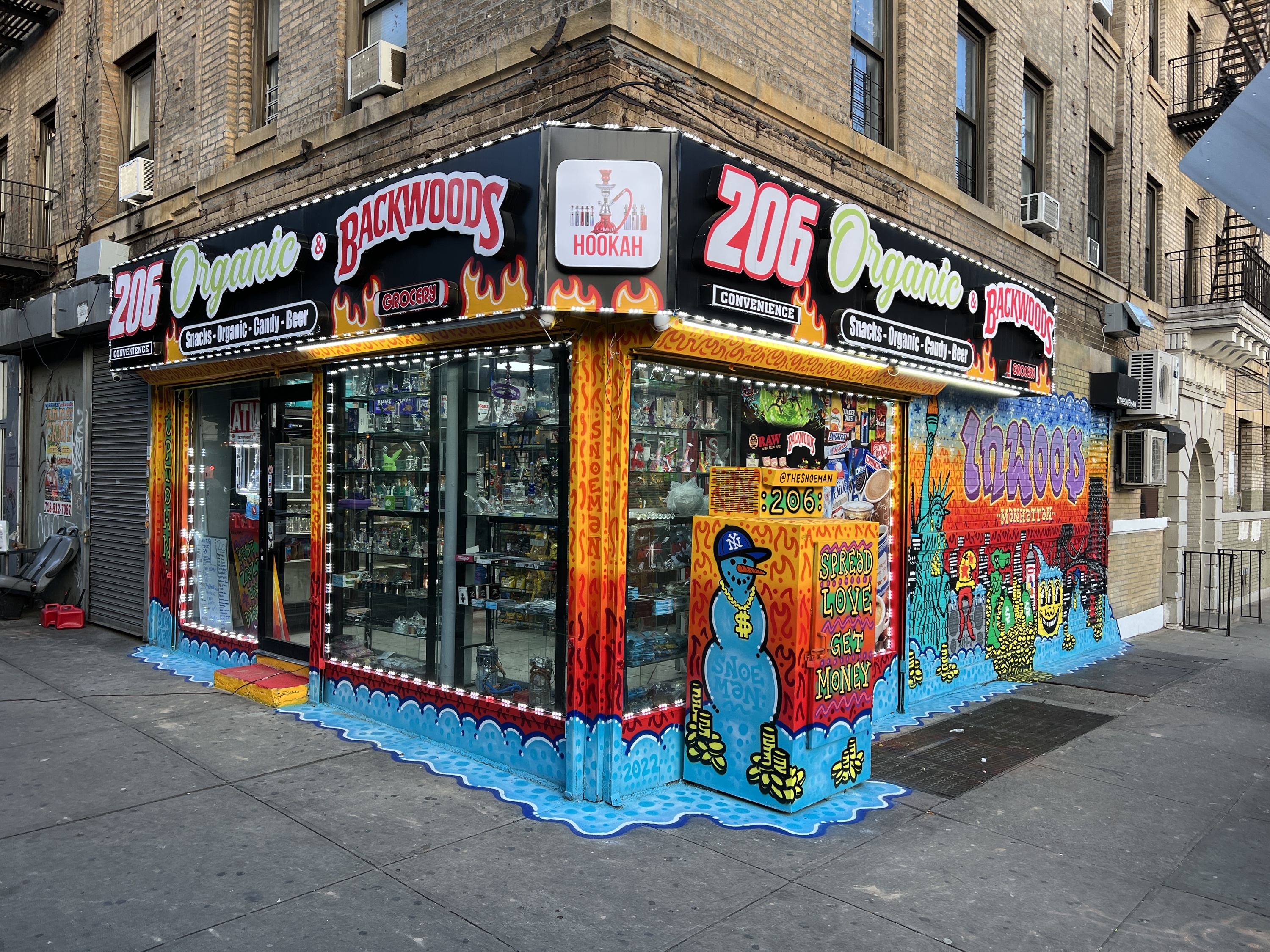 Painted storefront exterior in Inwood