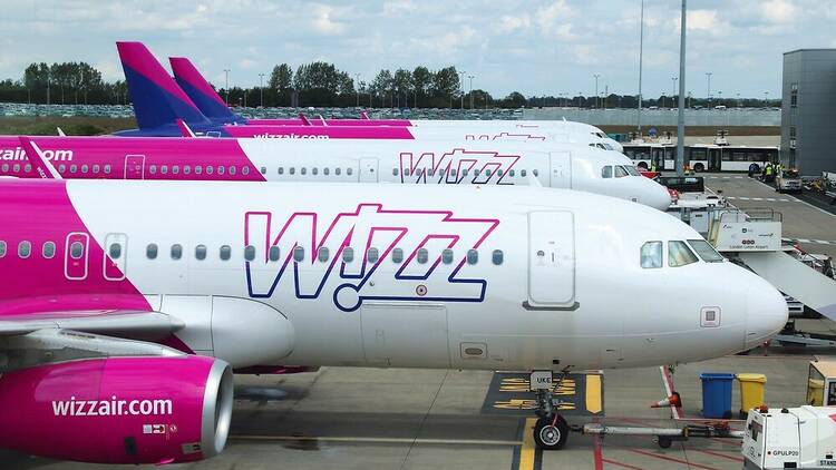 Wizz Air planes at Luton Airport