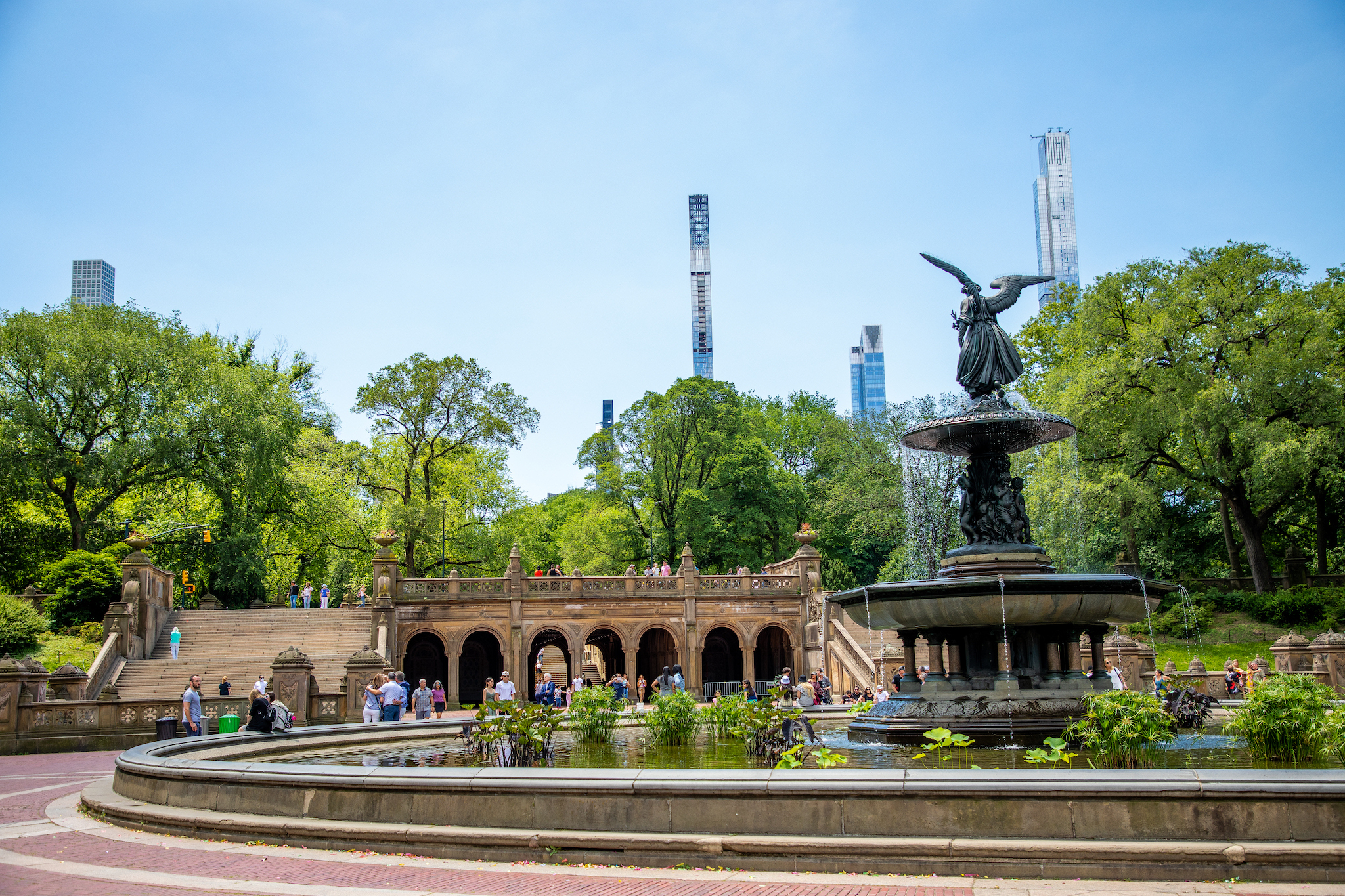 Central Park Fountain Bethesda Terrace New York City Travel 