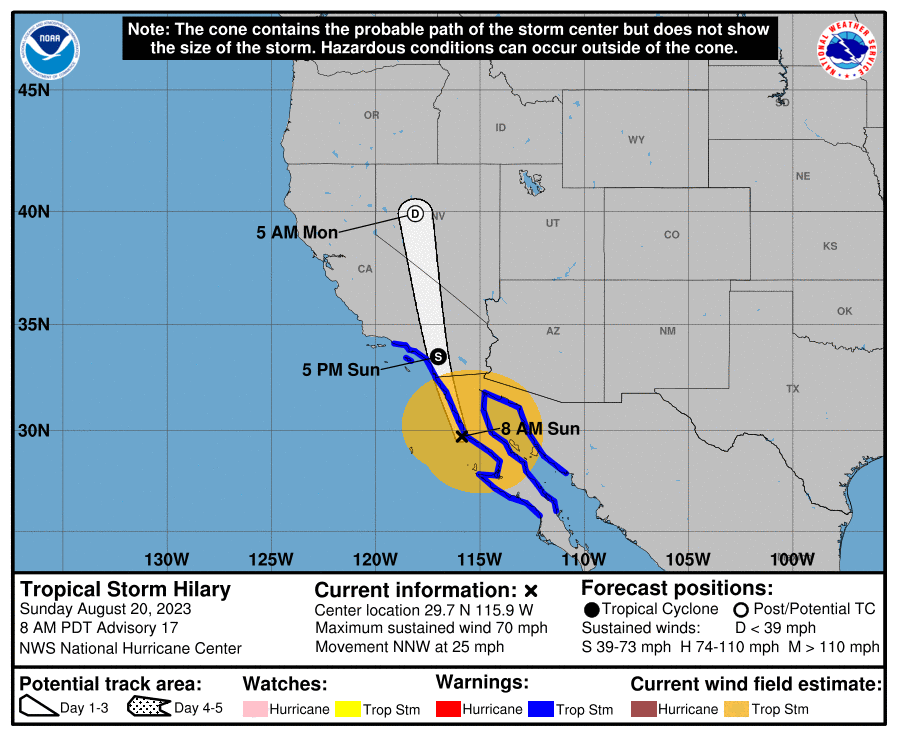 Hurricane Hilary To Hit L.A. With Tropical Storm Force Wind, Rain