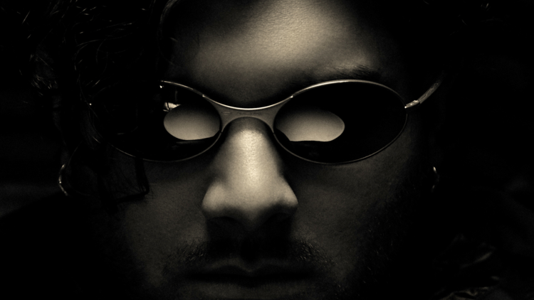 black and white picture of jai paul with sunglasses on