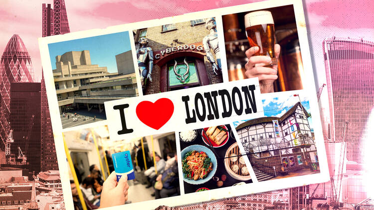 A postcard saying 'I love London'