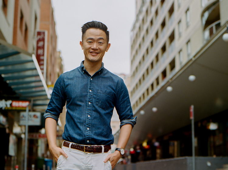 Ben Law standing in Sydney city.