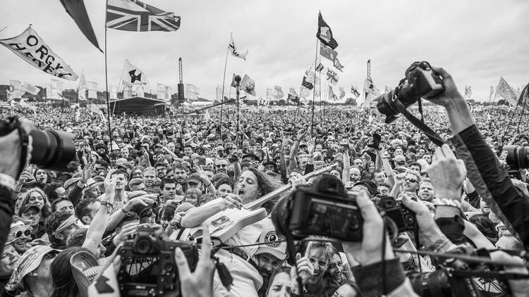 Idles in a crowd at Glastonbury