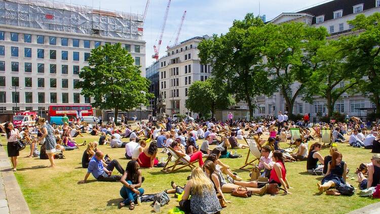 Summer square in London