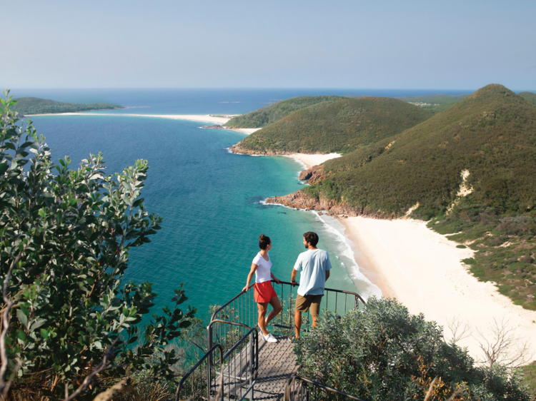 Two people on the Tomaree Coastal Walk