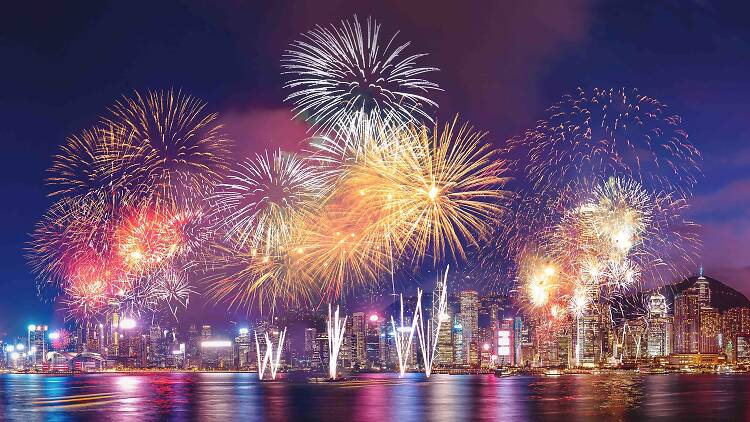 Chinese new year Hong Kong Fireworks 