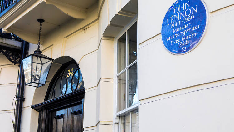 John Lennon blue plaque in London